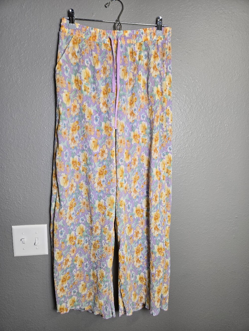 Polagram Purple Floral Pleated Pants Size Small
